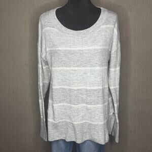 GAP Gray Striped Soft Knit Sweater Size Large